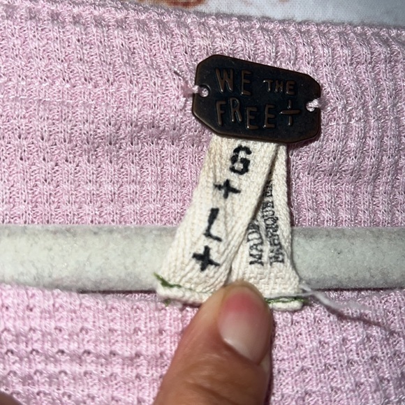 Free people blossom print Dolan balloon sleeve top mixed paisley thermal top - Picture 4 of 12